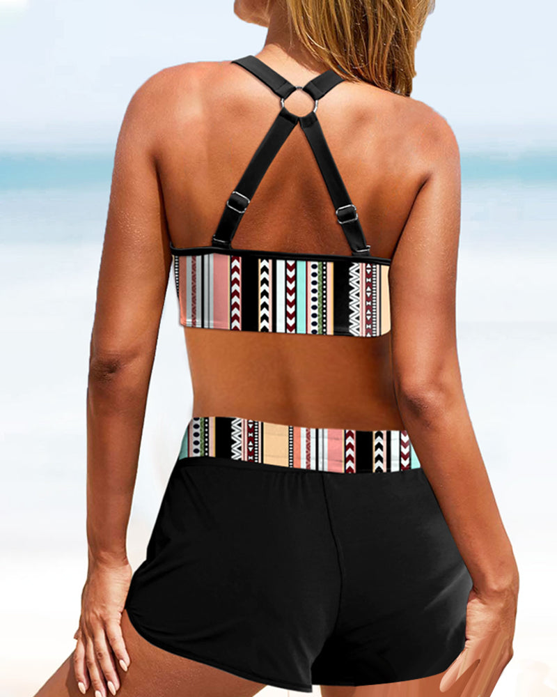 Bikinis de tiro alto a rayas
