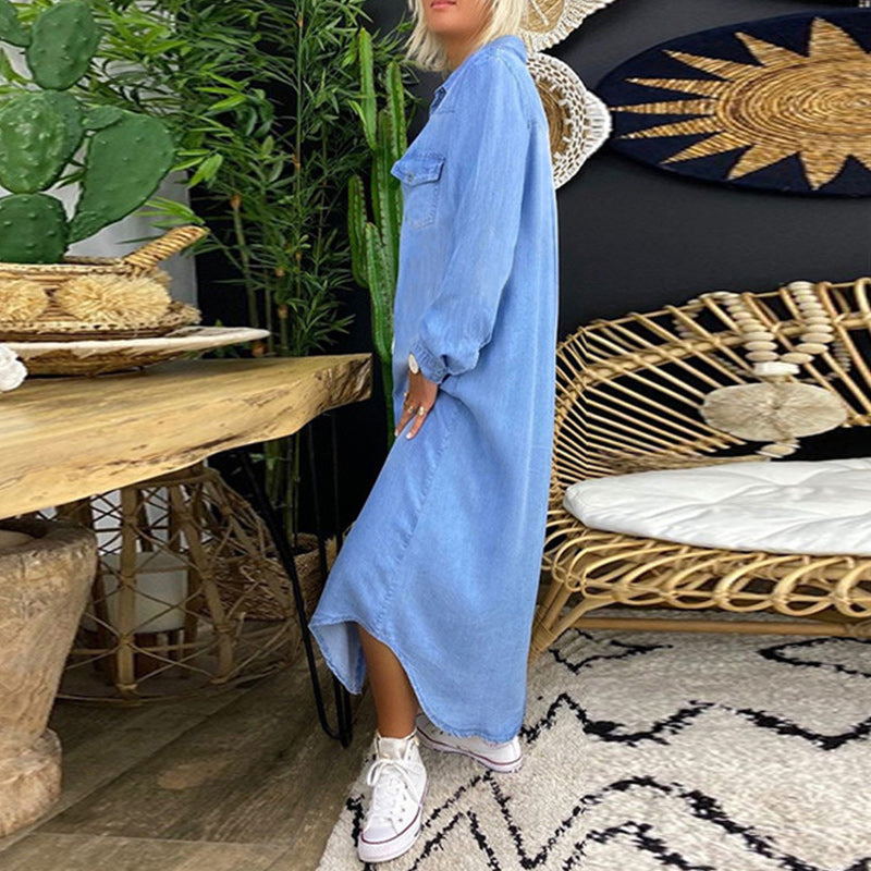 Adeline | Vestido Camisero de Denim