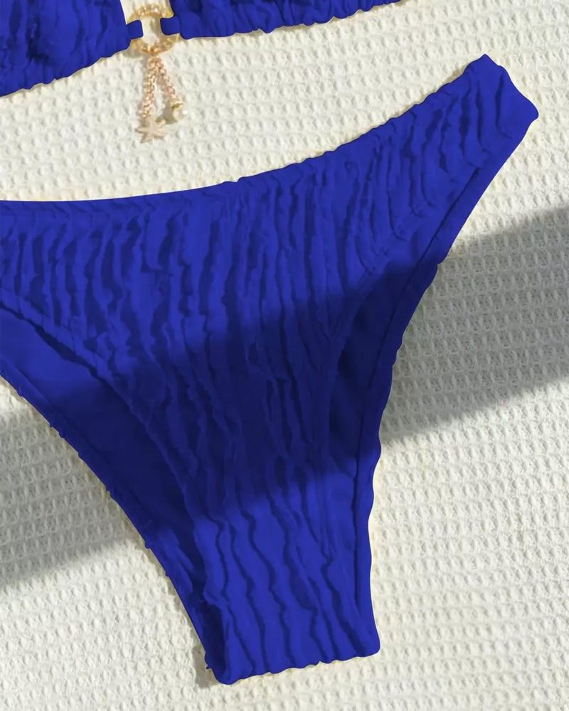 Bikini sexy de color liso de dos piezas triangular