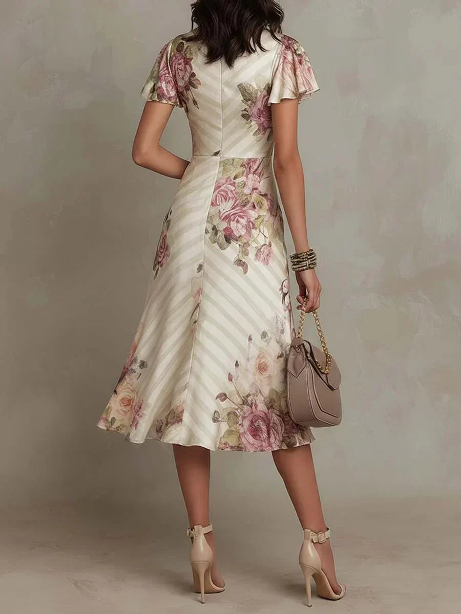 Alba™ | Vestido Midi Elegante Estilo Retro con Estampado Floral