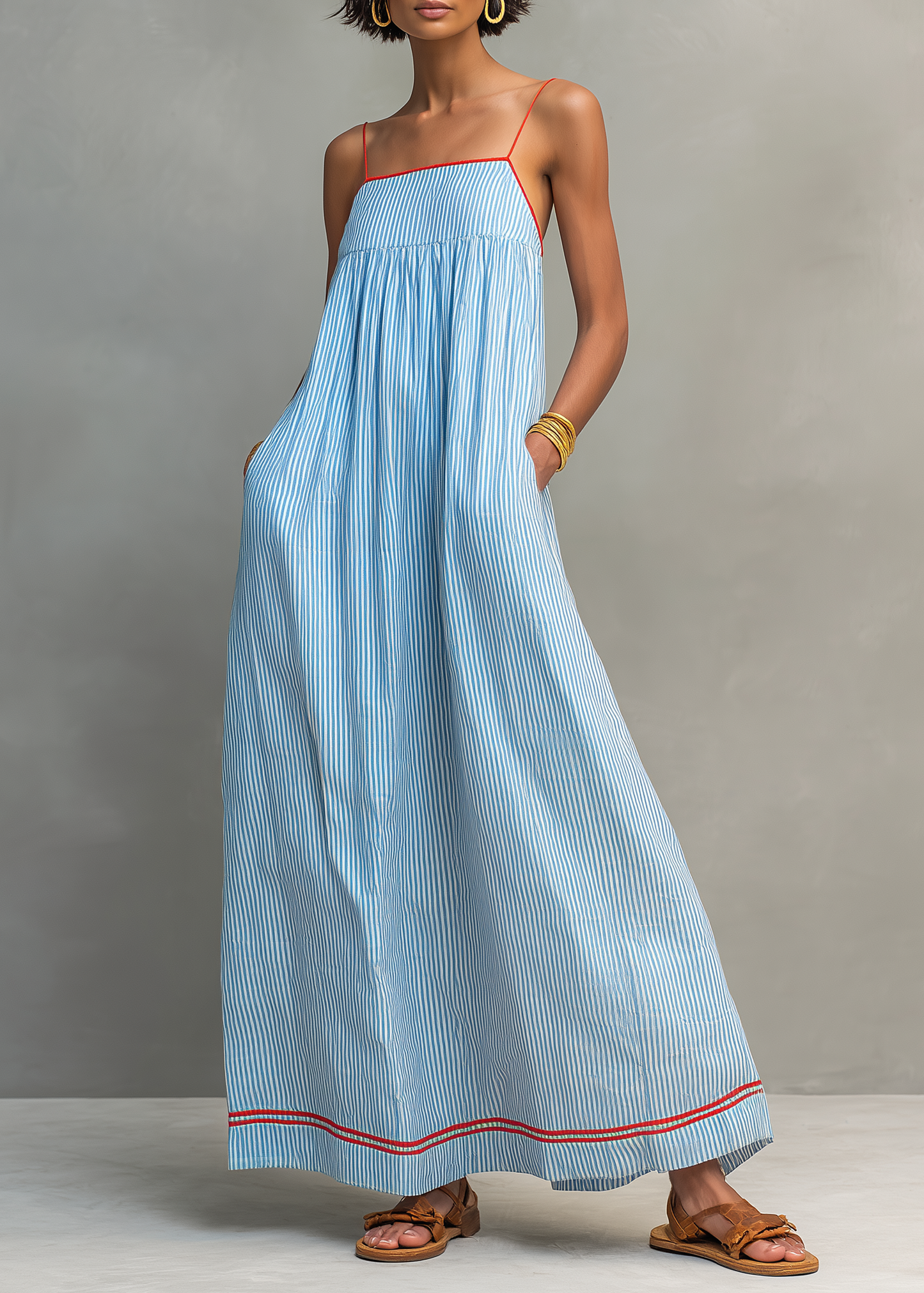 Aurora – Vestido Brisa Mediterránea color Azul - Zevra Collection