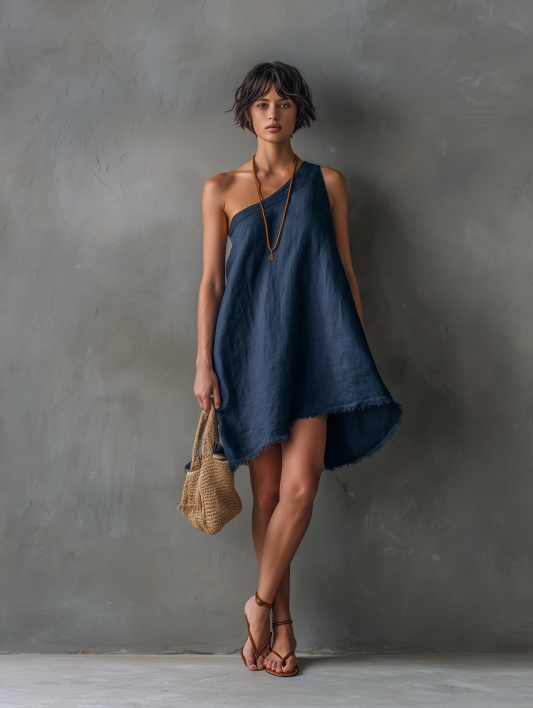 Helena – Vestido Mykonos Elegante color Azul Marino - Zevra Collection