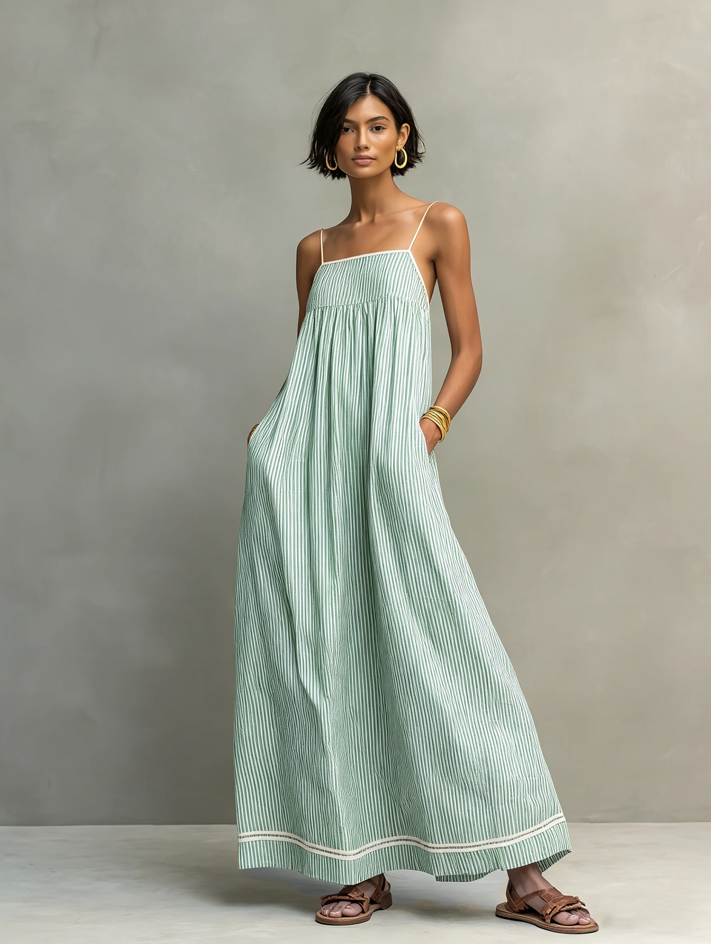 Aurora – Vestido Brisa Mediterránea color Verde - Zevra Collection