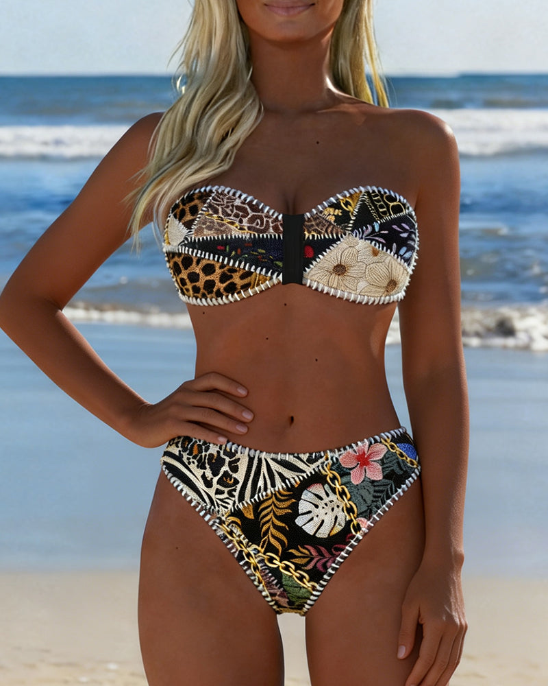 Bikini color block tipo bralette