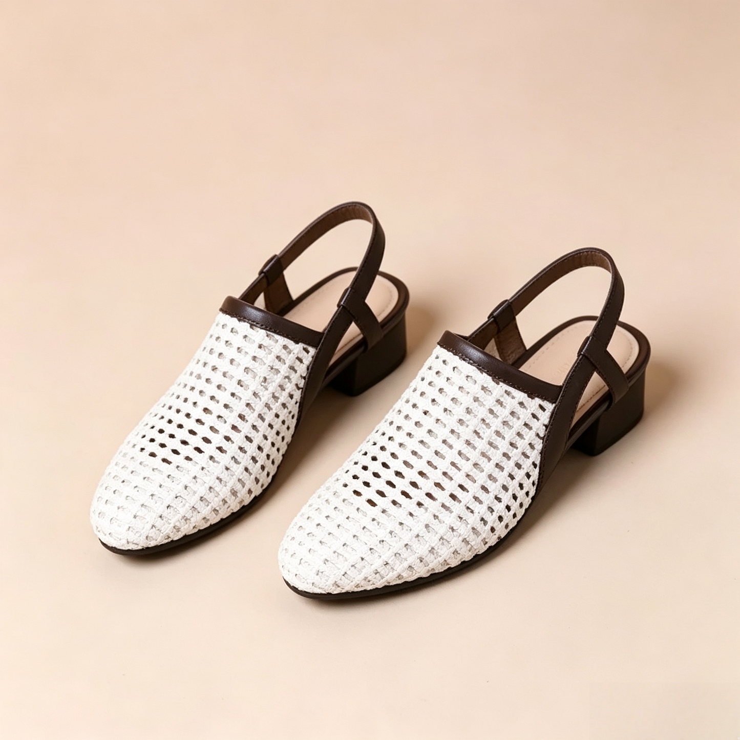 Women's Vintage Woven Cut-Out Slingback Sandals