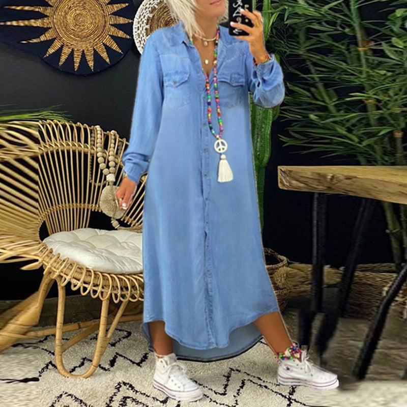 Adeline | Vestido Camisero de Denim