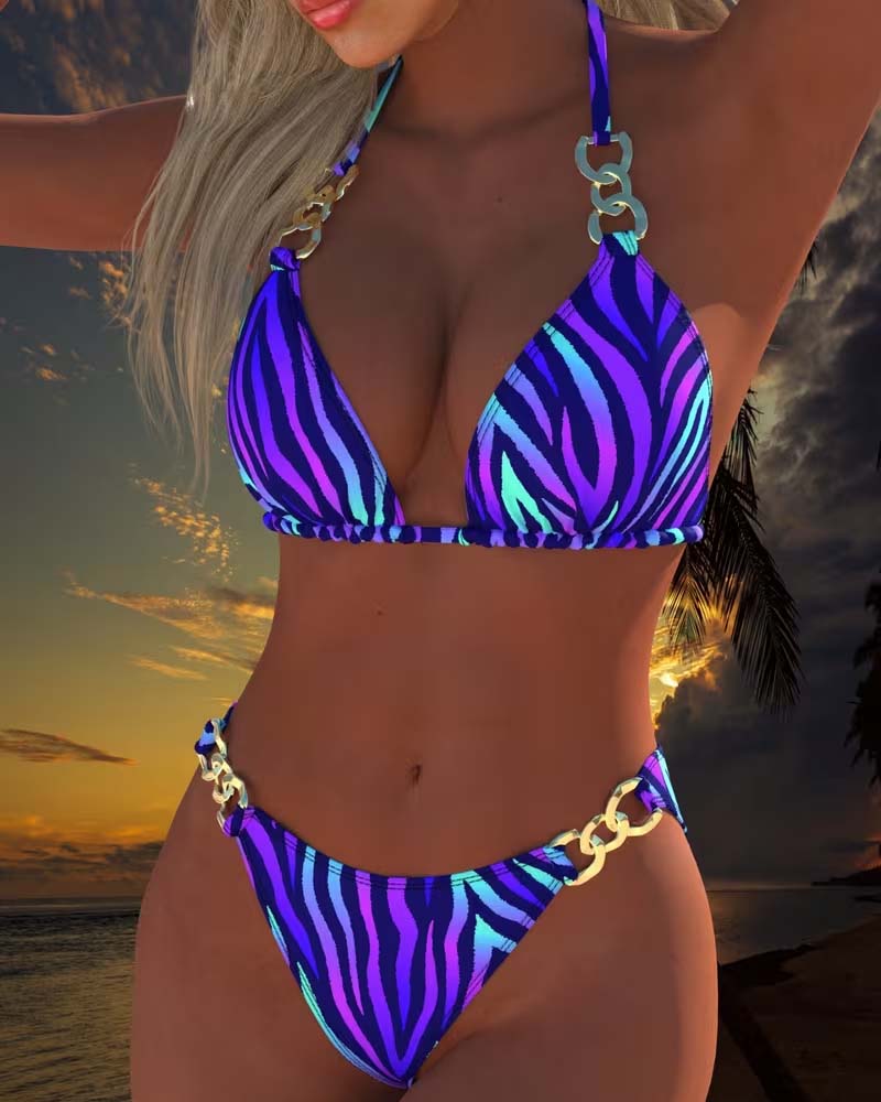 Bañador bikini con estampado degradado a la moda