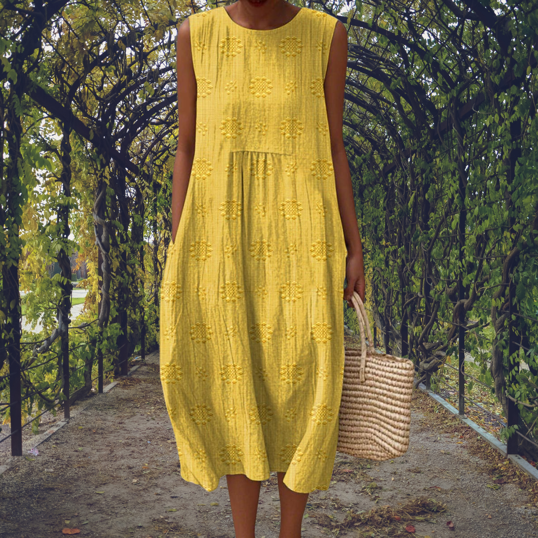 Aikaterini – Vestido Elegante sin Mangas con Bolsillos