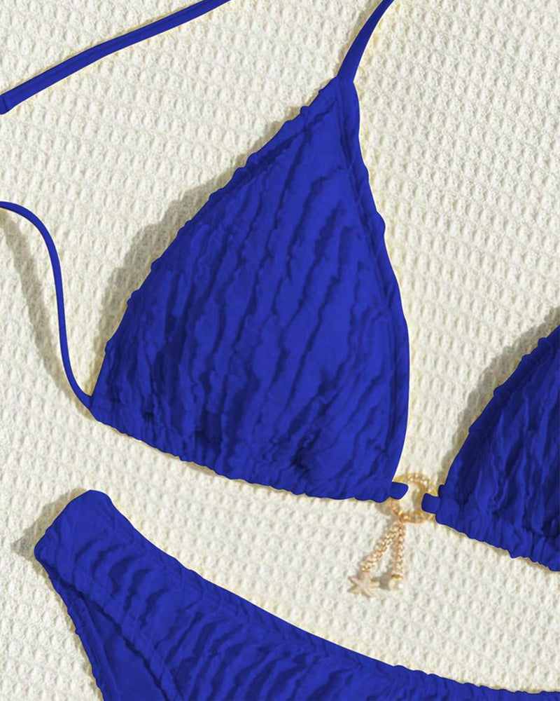 Bikini sexy de color liso de dos piezas triangular