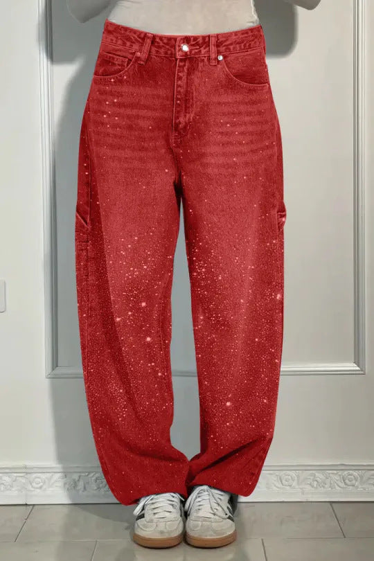 Vaqueros para mujer con pedrería – Pantalón casual y cómodo para el día a día y el ocio ✨👖
