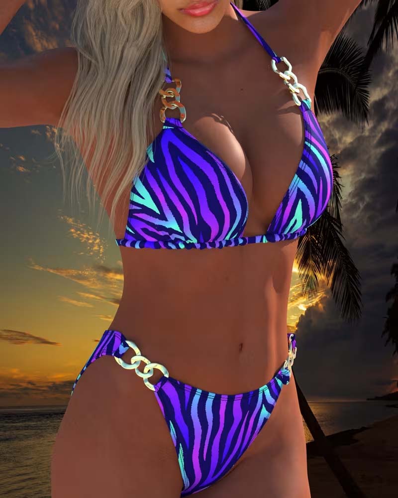 Bañador bikini con estampado degradado a la moda