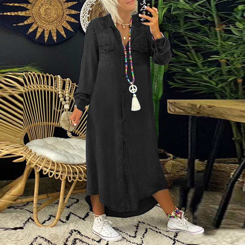 Adeline | Vestido Camisero de Denim