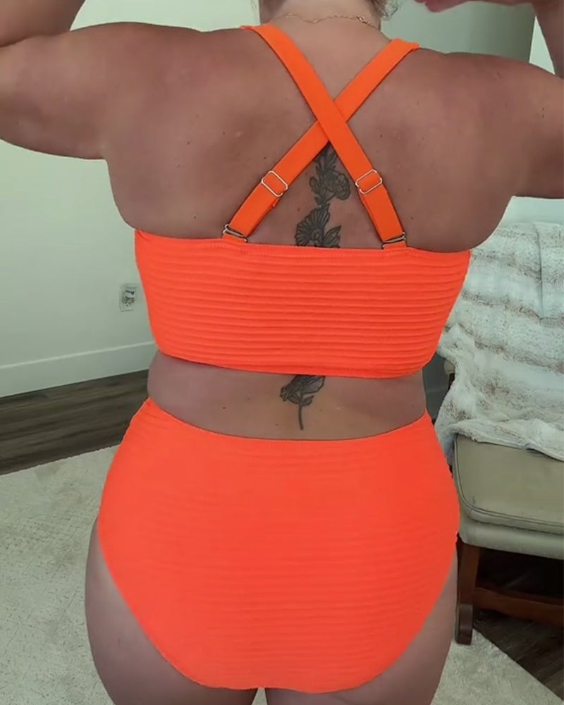 Bikini casual triangular de color liso