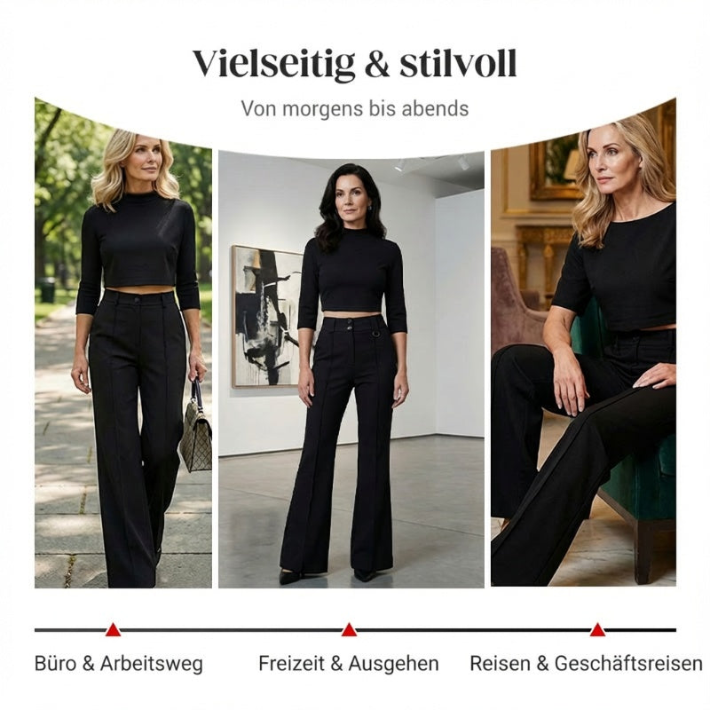 💃¡ÚLTIMO DÍA 50% DE DESCUENTO!!✨Elegante conjunto de top corto y pantalón de pernera ancha para mujer