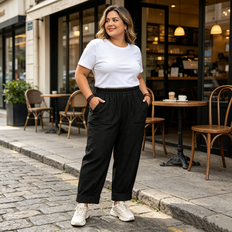 👖 PROMOCIÓN LIMITADA: ¡50% DE DESCUENTO! 👖 Pantalón casual para mujer ✨ Corte holgado, pernera estrecha y máxima comodidad