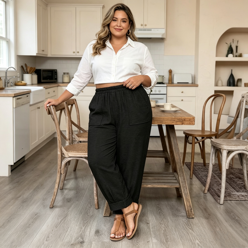 👖 PROMOCIÓN LIMITADA: ¡50% DE DESCUENTO! 👖 Pantalón casual para mujer ✨ Corte holgado, pernera estrecha y máxima comodidad