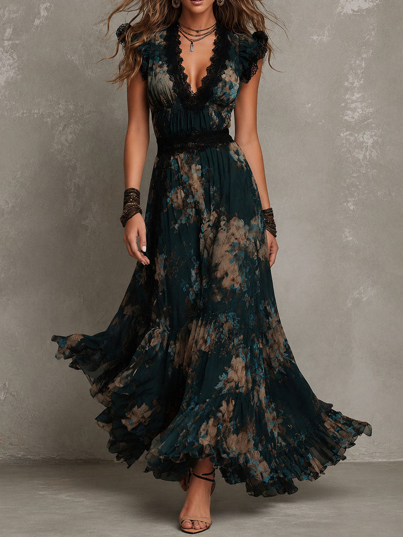 Tatiana – Vestido Bosque Encantado color Verde Oscuro - Zevra Collection