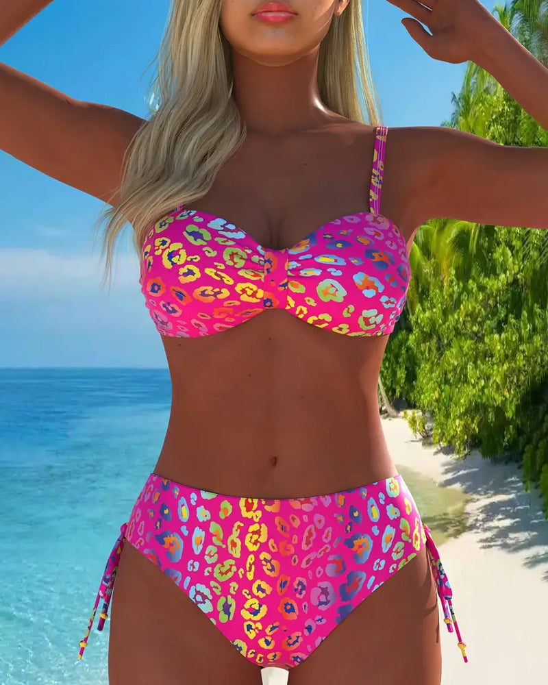 Bikini con estampado de leopardo