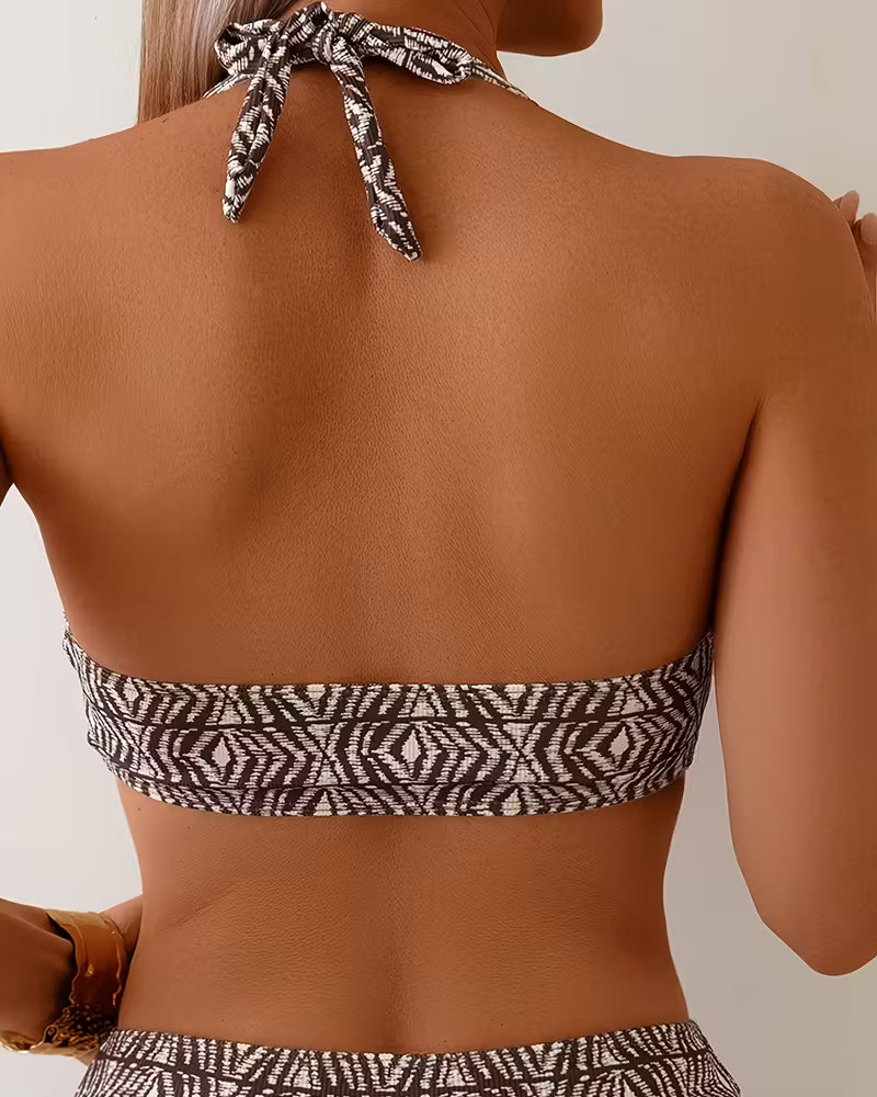 Bikini sexy estampado tipo bóxer