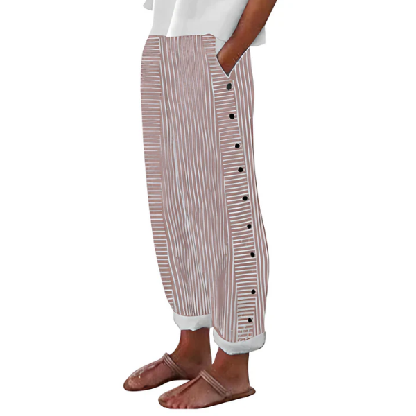 ☀️ Venta caliente de primavera 50% DE DESCUENTO!! 🌿🌸 Cómodo pantalón de rayas azules con bolsillos laterales