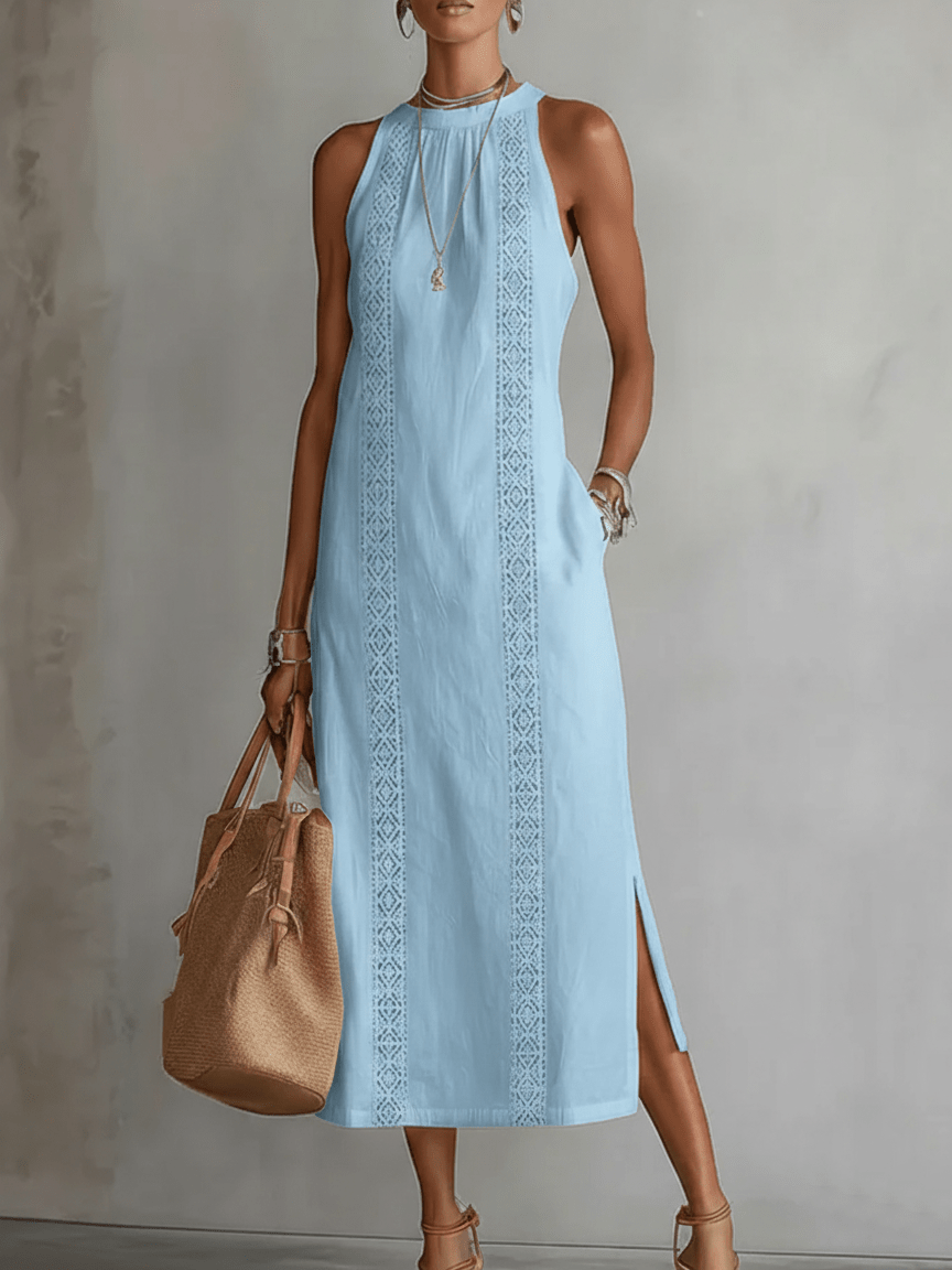 Fabiola – Vestido Armonía Estival color Azul - Zevra Collection