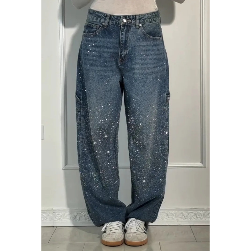 Vaqueros para mujer con pedrería – Pantalón casual y cómodo para el día a día y el ocio ✨👖
