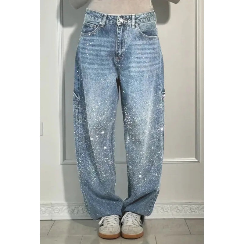 Vaqueros para mujer con pedrería – Pantalón casual y cómodo para el día a día y el ocio ✨👖