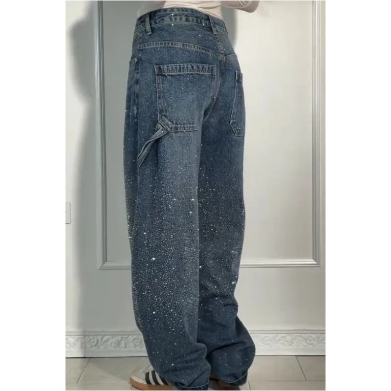 Vaqueros para mujer con pedrería – Pantalón casual y cómodo para el día a día y el ocio ✨👖