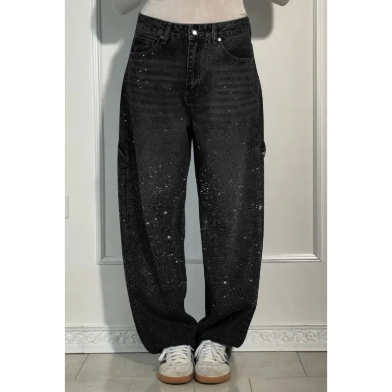 Vaqueros para mujer con pedrería – Pantalón casual y cómodo para el día a día y el ocio ✨👖