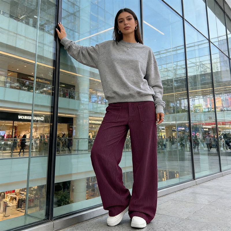 🔥50% DESCUENTO🔥 Pantalón casual para mujer – Corte holgado y tiro alto para máxima comodidad y estilo 👖✨