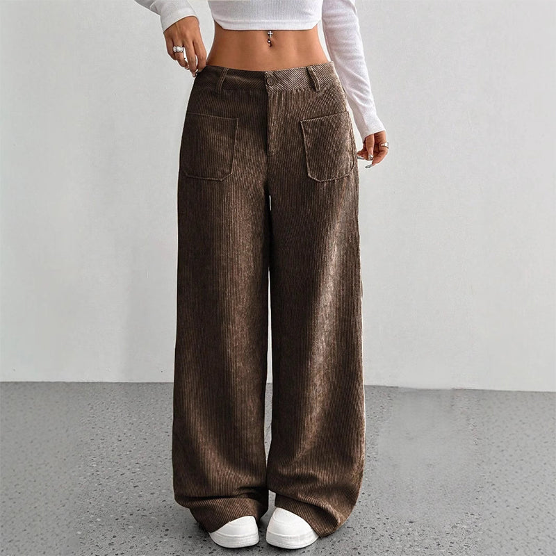 🔥50% DESCUENTO🔥 Pantalón casual para mujer – Corte holgado y tiro alto para máxima comodidad y estilo 👖✨
