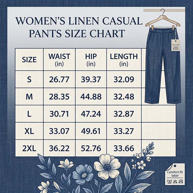 Pantalón 7/8 de algodón y lino para mujer – ligero y versátil👖☀️
