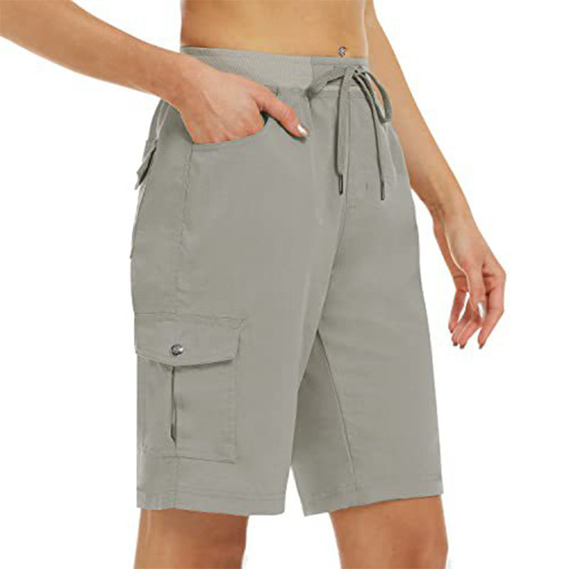 Pantalón cargo corto para mujer – secado rápido con bolsillos prácticos – cómodo y funcional para ocio y viajes