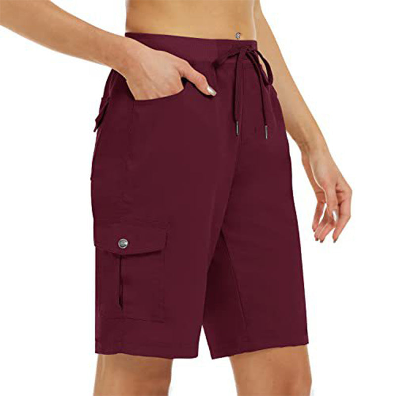 Pantalón cargo corto para mujer – secado rápido con bolsillos prácticos – cómodo y funcional para ocio y viajes