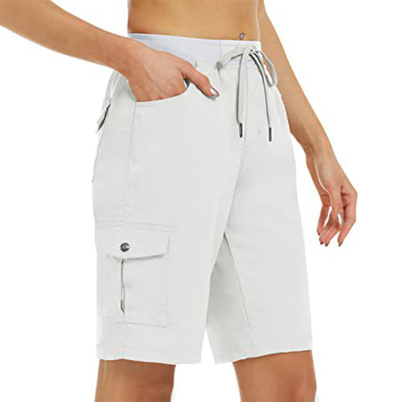 Pantalón cargo corto para mujer – secado rápido con bolsillos prácticos – cómodo y funcional para ocio y viajes