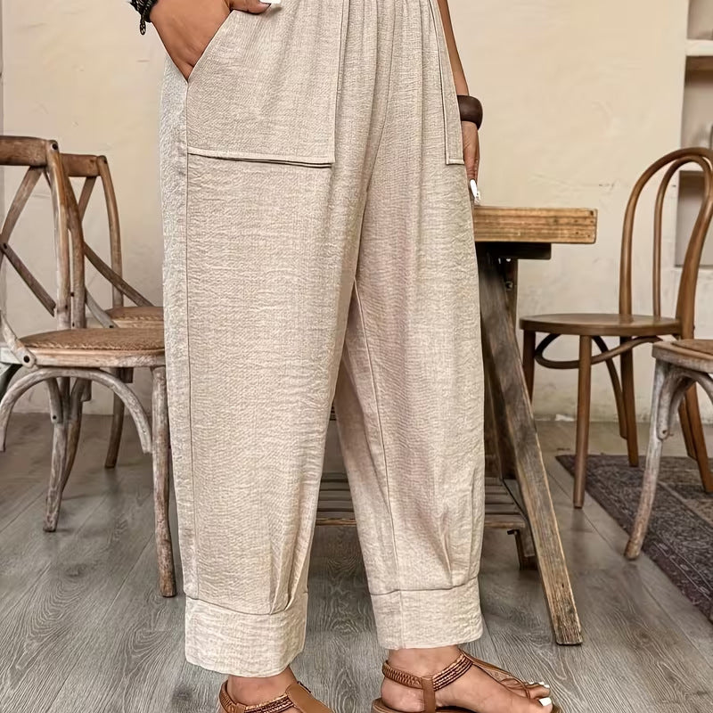 👖 PROMOCIÓN LIMITADA: ¡50% DE DESCUENTO! 👖 Pantalón casual para mujer ✨ Corte holgado, pernera estrecha y máxima comodidad